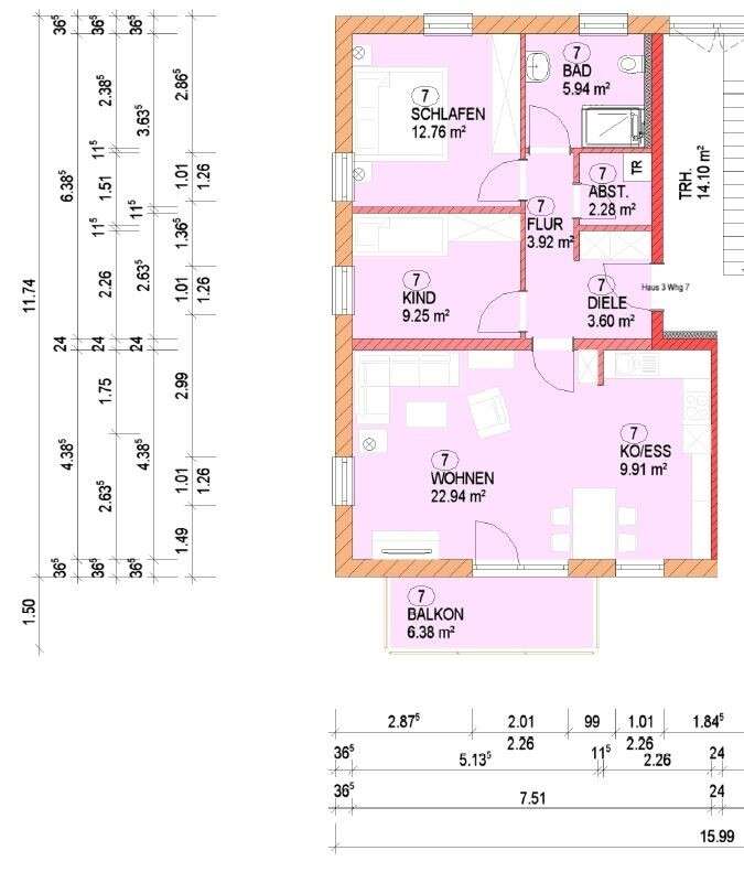 Neubauwohnung im KfW 55 Standard (förderfähig!)  in Haselbach / Tiefenbach bei Passau – Immobilie in Tiefenbach