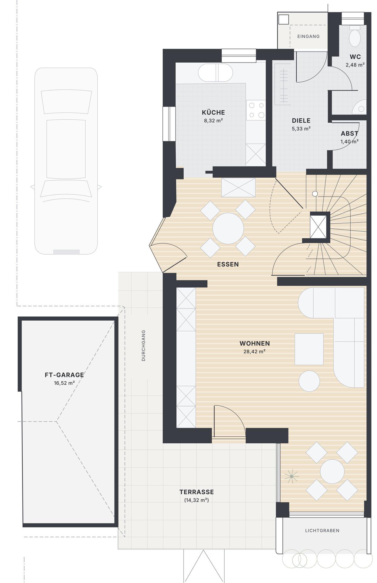 Grundriss 1 Familienglück in Passau – Doppelhaushälfte mit Garten, Terrasse & Garage