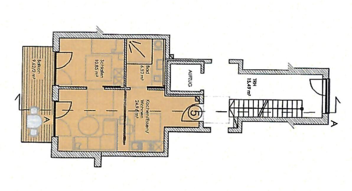 Grundriss Charmante 2-Zimmer-Wohnung in Fürstenstein zu vermieten