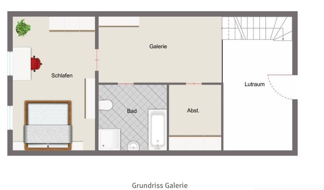 Grundriss 2 Wohnen mit Charme – Helle 2-Zimmer-Maisonette mit Galerie, Loggia & Blick ins Grüne