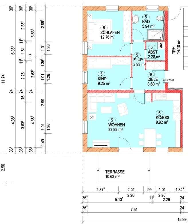 Erdgeschosswohnung im KfW 55 Standard (förderfähig!) in Haselbach / Tiefenbach bei Passau – Wohnung in Tiefenbach