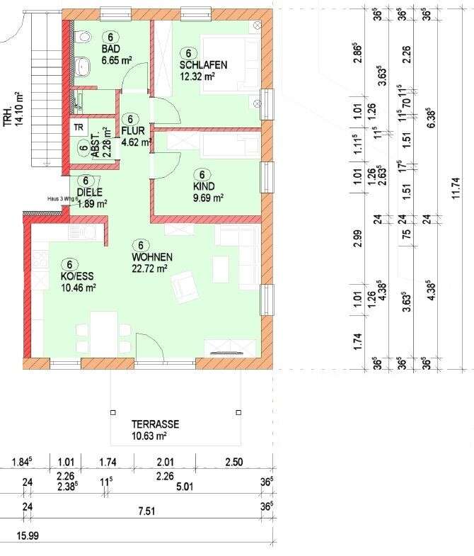 Erdgeschosswohnung im KfW 55 Standard (förderfähig!) in Haselbach / Tiefenbach bei Passau – Wohnung in Tiefenbach